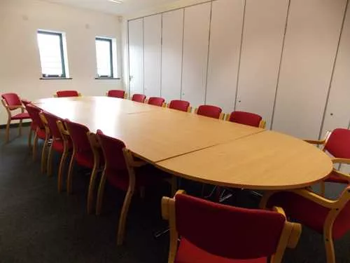 Conference Room 1 room hire layout at Prescot Town Hall