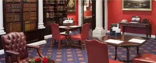 Library 1 room hire layout at The Caledonian Club