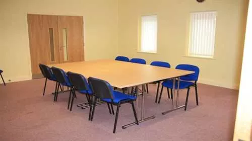 Large Committee Room 1 room hire layout at Stanwick Village Hall