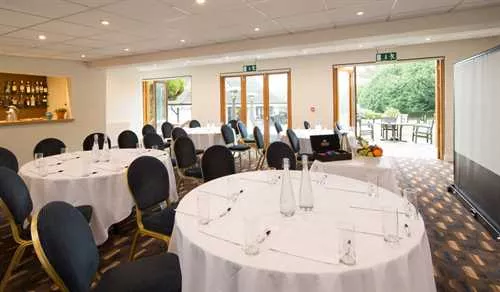 The Garden Room 1 room hire layout at Aubrey Park Hotel