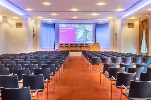 Wellcome Trust Lecture Hall 1 room hire layout at The Royal Society