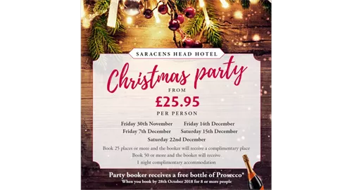 Shared Christmas Party Nights at Saracens Head 2025 at Saracens Head, Towcester