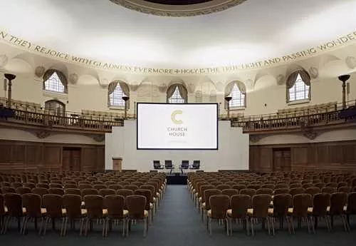 Assembly Hall 1 room hire layout at Church House
