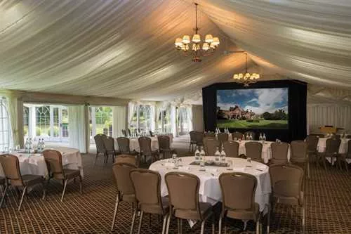 Garden Pavilion 1 room hire layout at Audleys Wood Hotel