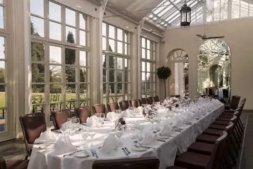 Orangery 1 room hire layout at Buxted Park Hotel