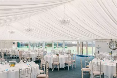 Garden Pavilion 1 room hire layout at Stanbrook Abbey Hotel
