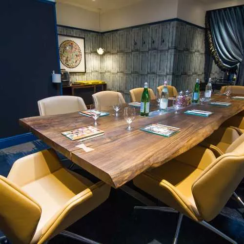The Creative Space 1 room hire layout at Hotel Indigo London Kensington & Theos Simple Italian
