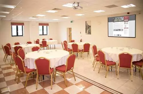 The Amalfi Suite: Division 2 {2/3rd) 1 room hire layout at The Sharnbrook Hotel