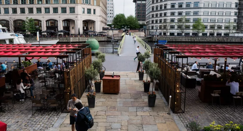 The Tap Terrace at Burger & Lobster West India Quay in Canary Wharf