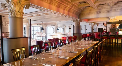 The Mezzanine 1 room hire layout at Burger & Lobster Threadneedle Street