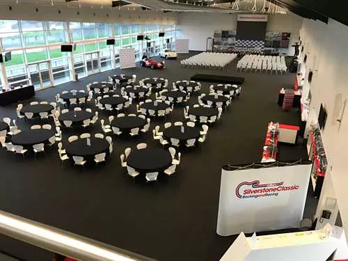 Hall 3 1 room hire layout at Silverstone International Conference and Exhibition Centre