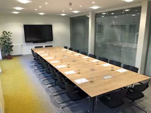 Boardroom 1 room hire layout at The Rivergreen Centre