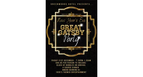 SOLD OUT - New Year’s Eve Great Gatsby Party 2025 at Greenwoods Hotel & Spa