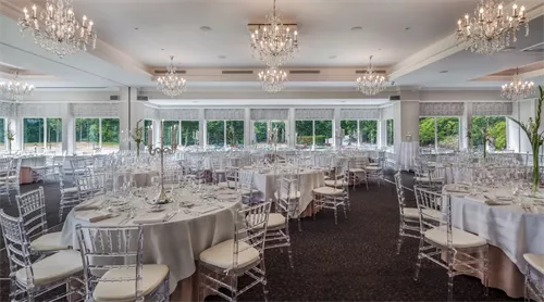 Harbour Ballroom 1 room hire layout at The Lodge at Ashford Castle