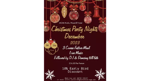 Christmas Party Nights 2025 at Muthu Westcliff Hotel