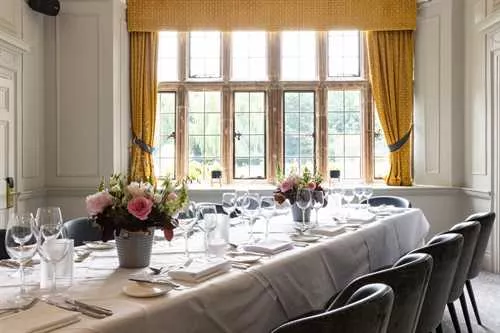 The Drawing Room 1 room hire layout at Billesley Manor Hotel
