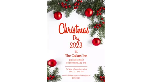 Christmas Day 2023 2026 at Cedars Inn Barnstaple