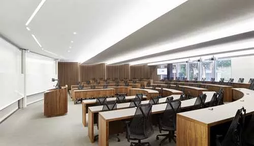 MBA Classroom 1 room hire layout at