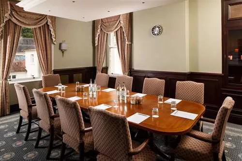 The Boardroom 1 room hire layout at Mercure Gloucester, Bowden Hall Hotel