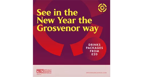 New Year's Eve Party Menu 2025 at Grosvenor Casino Bournemouth