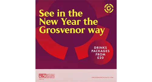 New Year's Eve Party Menu 2025 at Grosvenor Casino Glasgow Merchant City