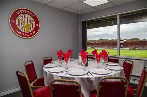 Premium Hospitality Boxes 1 room hire layout at Stevenage FC at The Lamex Stadium