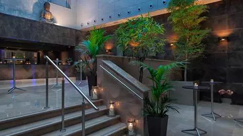 The Atrium 1 room hire layout at Take the Mike - The Mayfair Hotel