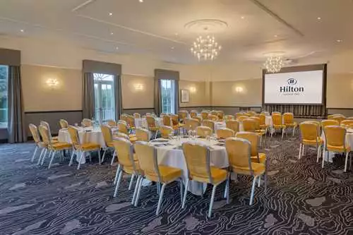 Ballroom 1 room hire layout at Hilton Puckrup Hall Hotel & Golf Course, Tewkesbury