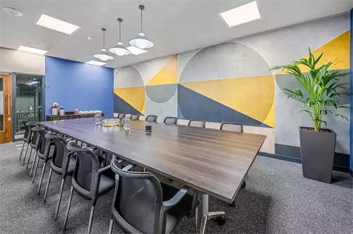 Glenlee Suite 1 room hire layout at Wizu Workspace Glasgow - West Regent Street