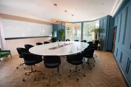 Duchy Suite 1 room hire layout at Wizu Workspace Harrogate - Royal House