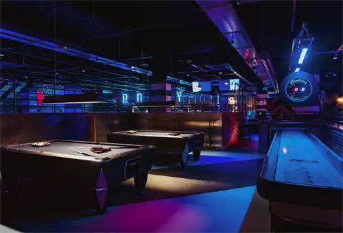 The Gallery 1 room hire layout at Roxy Lanes Cardiff The Friary