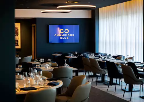 Champions Club 1 room hire layout at King Power Stadium (Leicester City FC)
