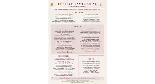 Festive Fayre Menu 2025 at The Cock Hotel, Stony Stratford, Milton Keynes