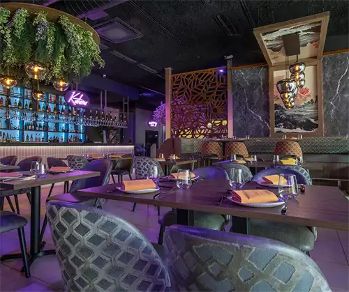 Entire Restaurant 1 room hire layout at Katana Peterborough