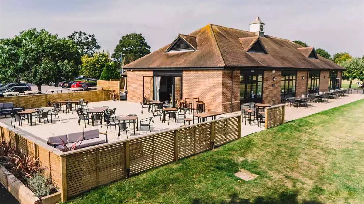 Outdoor Terrace at Royal Ascot Golf Club in Ascot