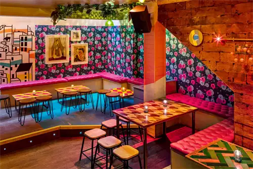 Basement Club Room 1 room hire layout at Barrio Soho