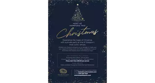 Private Christmas Party Package 2025 at Hampden Park