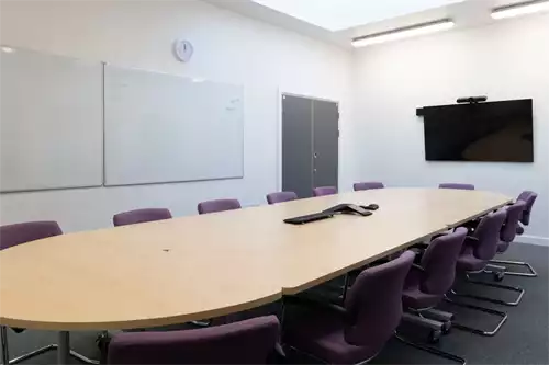 Large Meeting Room 1 room hire layout at Seashell Trust