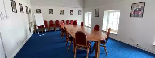 The Boardroom 1 room hire layout at Queen's Theatre Barnstaple