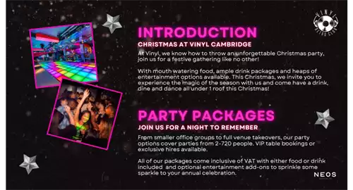 Christmas Parties 2025 at Vinyl Cambridge