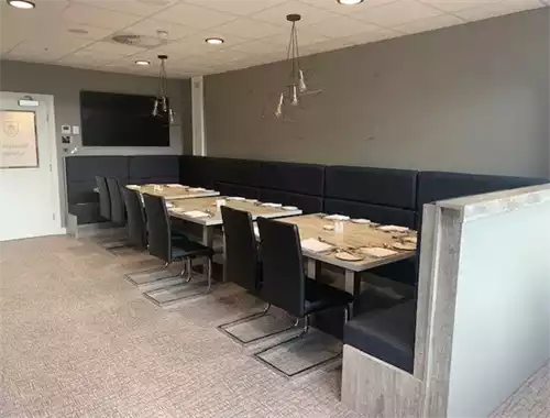 Manager’s Box 1 room hire layout at Burnley Football Club