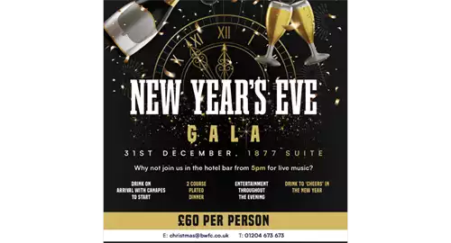 New Years Gala Dinner 2025 at Bolton Wanderers Football Club