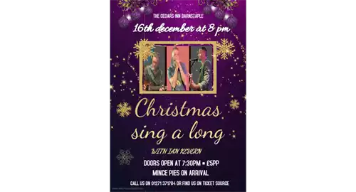 Christmas Sing a Long with Ian Kevern 2025 at Cedars Inn Barnstaple