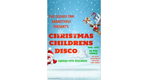 Children's Christmas Disco 2025 at Cedars Inn Barnstaple