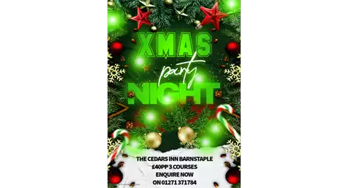 Christmas Party Nights 2025 at Cedars Inn Barnstaple