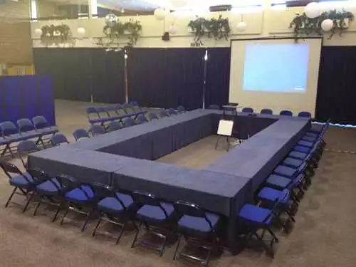Burgess Main Hall 1 room hire layout at