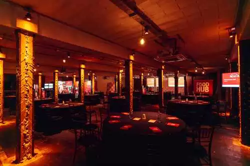 The Bays 1 room hire layout at Victoria Warehouse