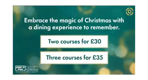 Grosvenor Casino Sheffield Christmas Parties 2025