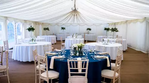 Marquee 1 room hire layout at The Hill Stroud