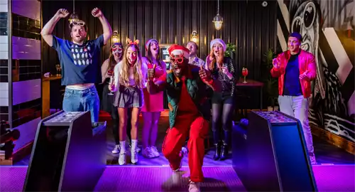 Festive Feast Christmas Parties 2026 at Roxy Lanes Nottingham Bottle Lane